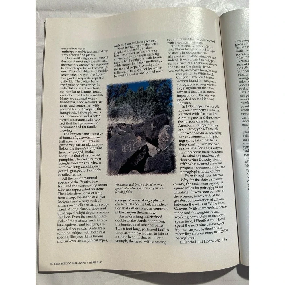 New Mexico Magazine April 1998 Petroglyphs Rock Art Craig Martin